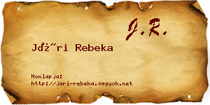 Jári Rebeka névjegykártya
